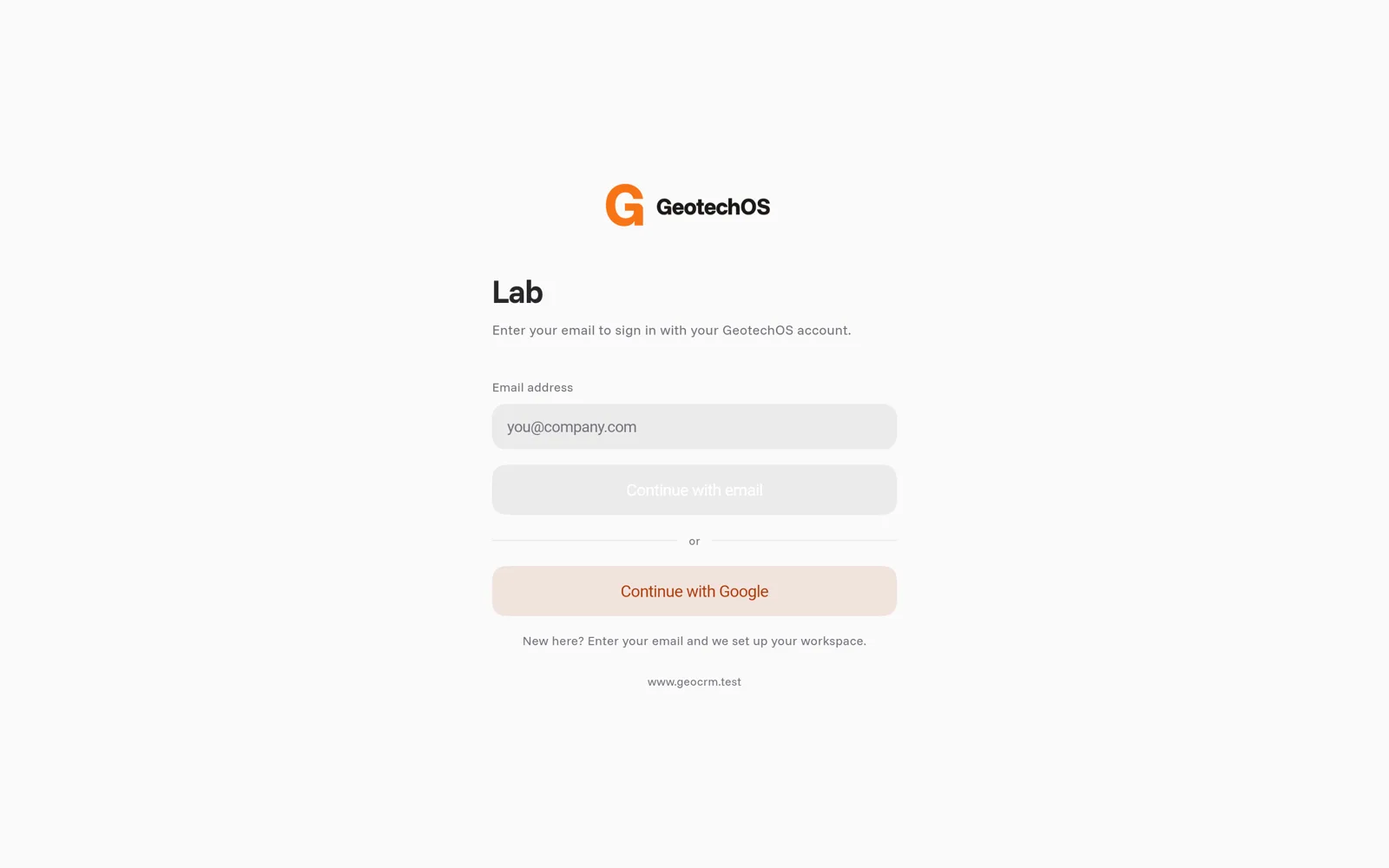 The Lab sign-in page with the Email address field and the Continue with email button